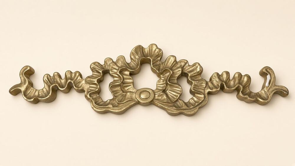 Gold Resin Wall Hook Ruffled Floral Openwork